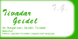 tivadar geidel business card